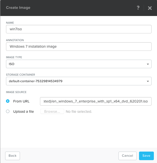 Nutanix Acropolis Community Edition による仮想マシンテンプレート